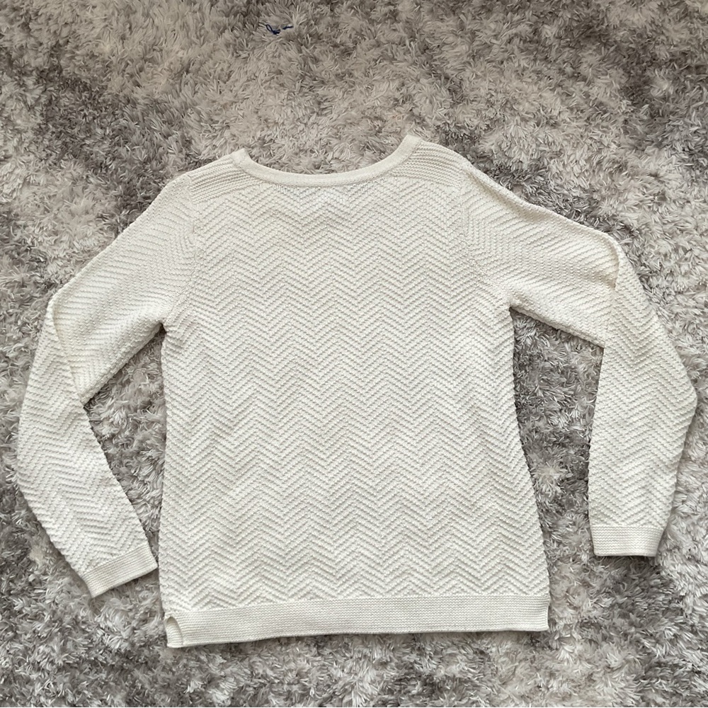 Cream Chevron Knit Sweater - Picture 1 of 6